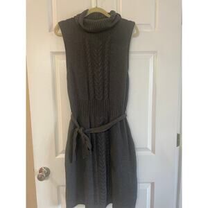 Laundry by Shelli Segal Gray Knit Cowl Neck Sleeveless Sweater Dress Sz M